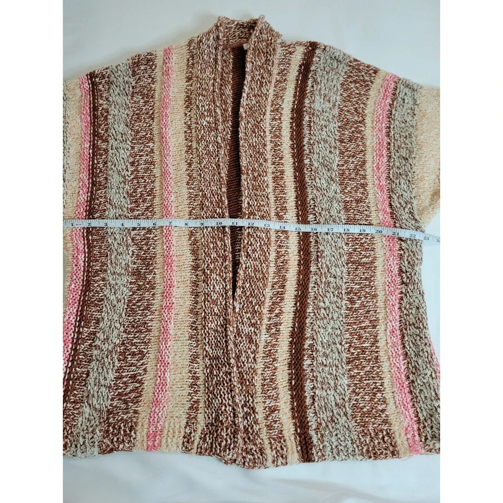 J. Jill Easy Dolman Multi-Colored Striped Open Front Cardigan Size Large - Picture 4 of 9